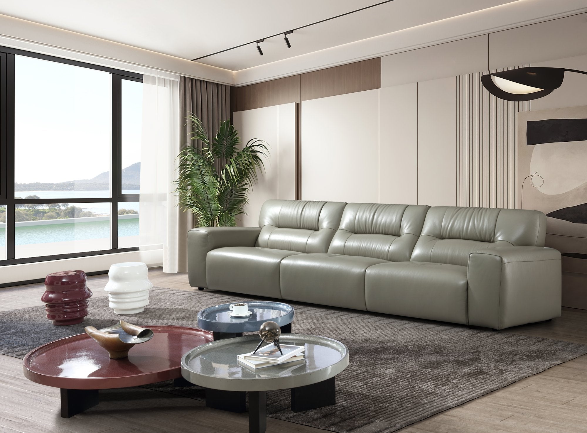 Half Leather Static Sofa – Minimalist Design 2