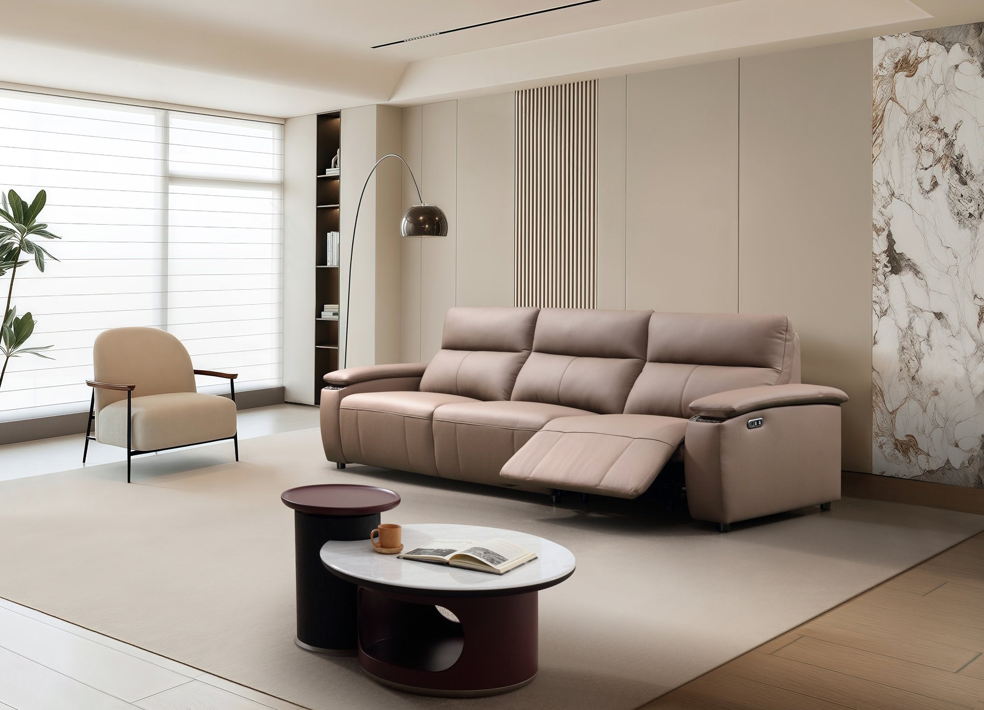 Half Leather Electric Recliner Sofa – Zero Wall 2