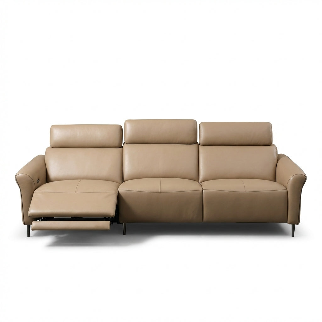 Half Leather Compact Electric Recliner Sofa – Zero Wall