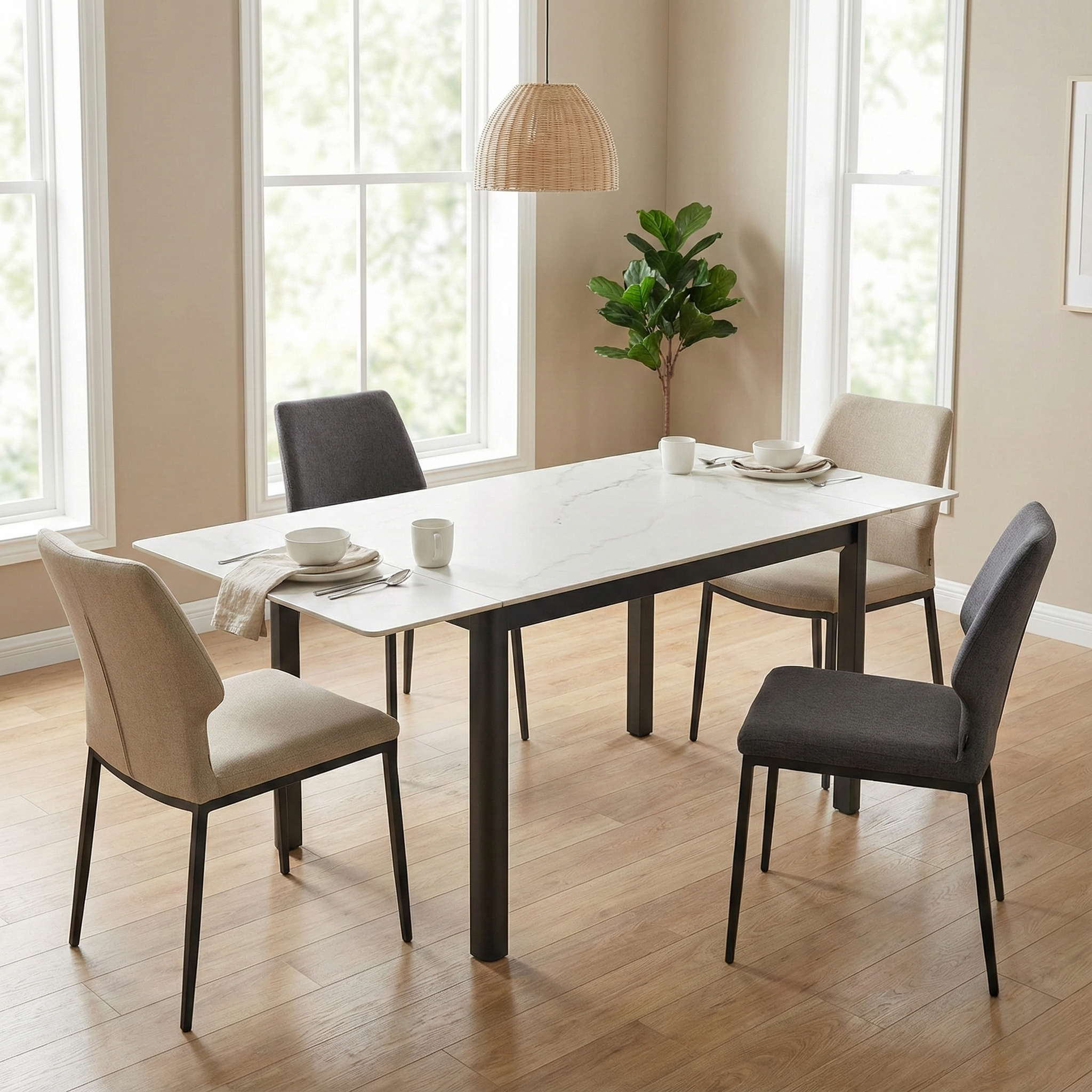 Extendable Sintered Stone Dining Set