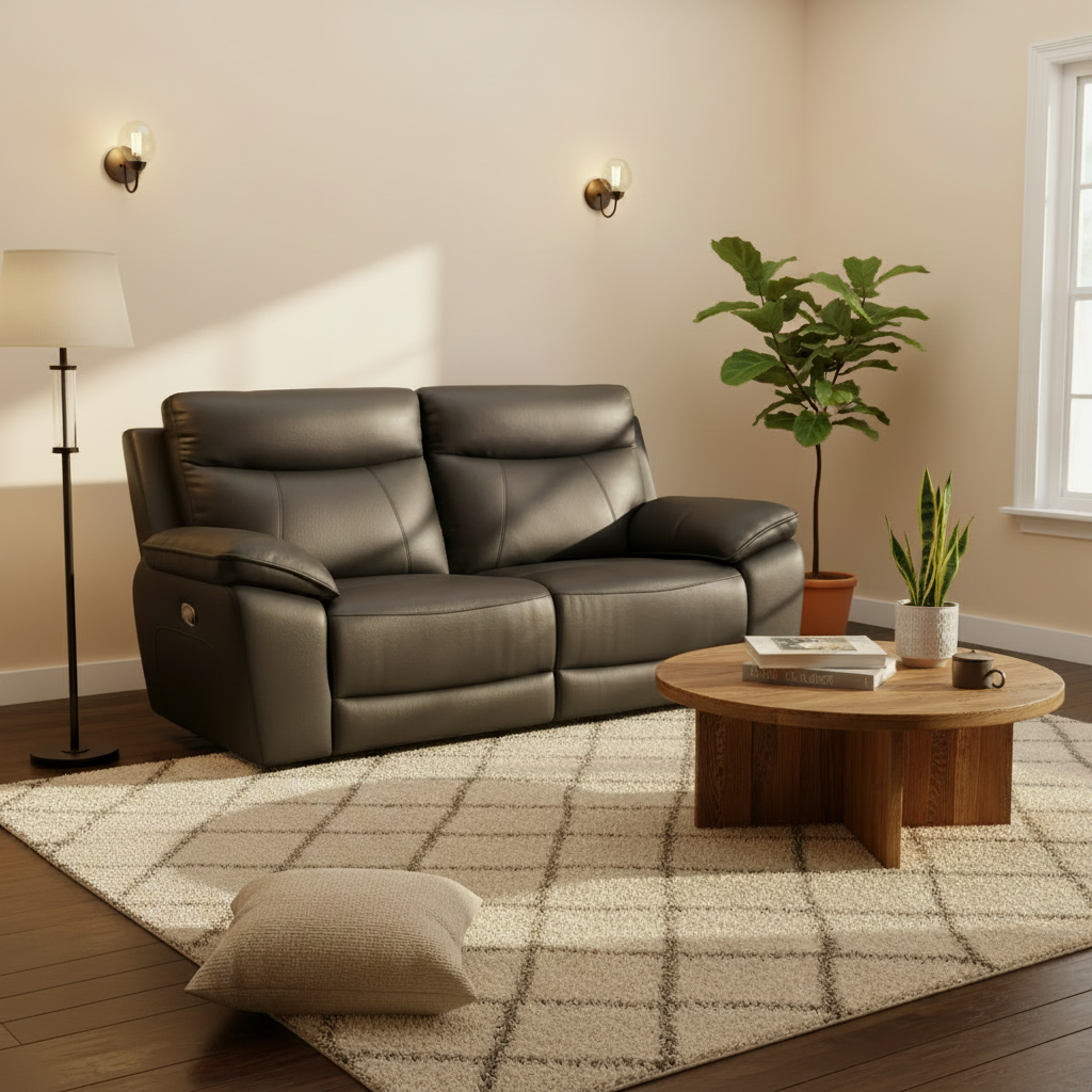 Alto Half Leather Recliner 2 Seater Sofa