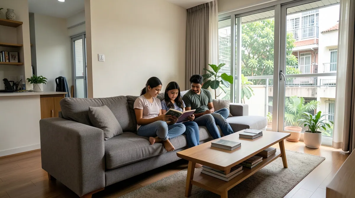 A comfortable recliner sofa set up in a Singapore living room for relaxed evenings