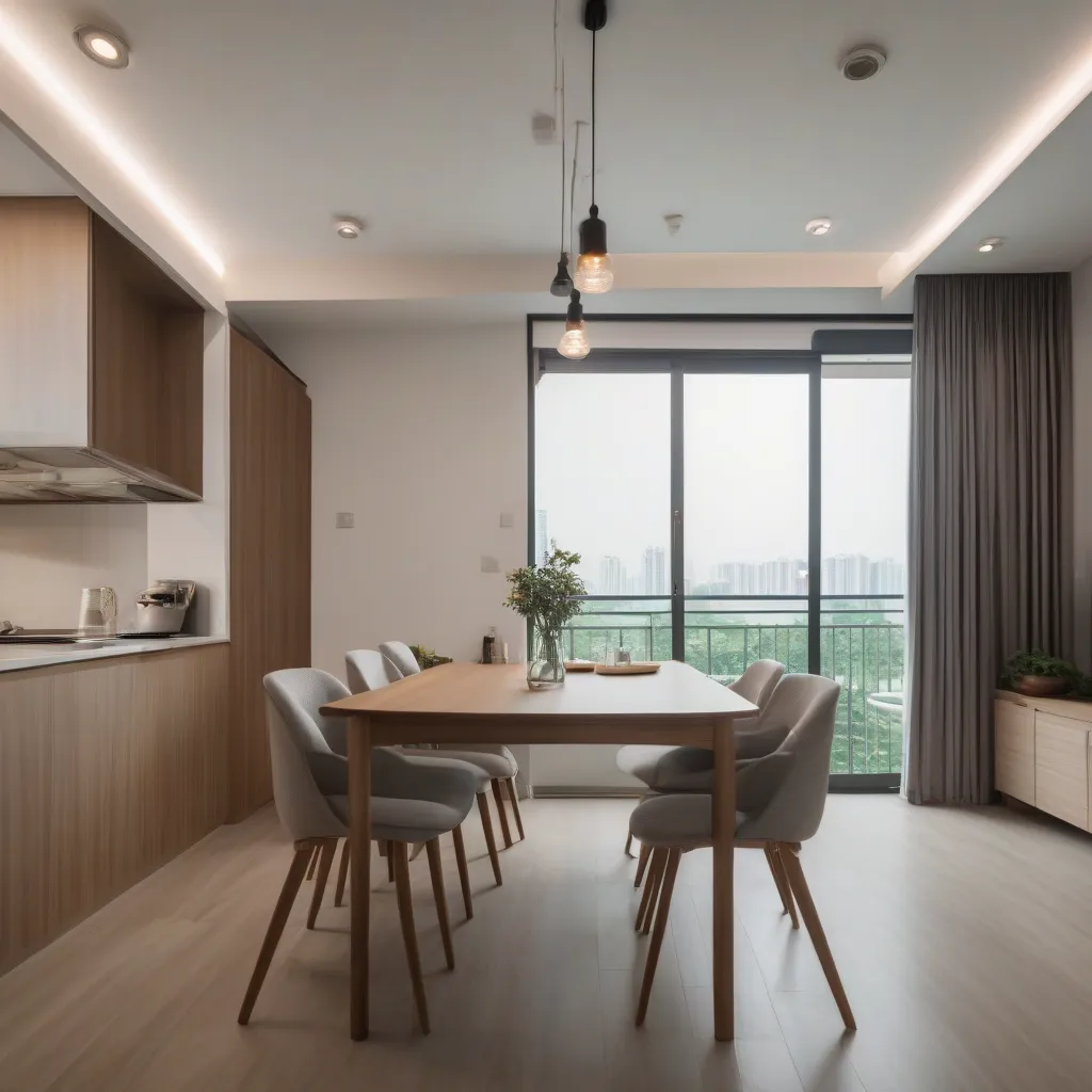 Open-concept kitchen flowing into a dining area with a table sized for the shared space