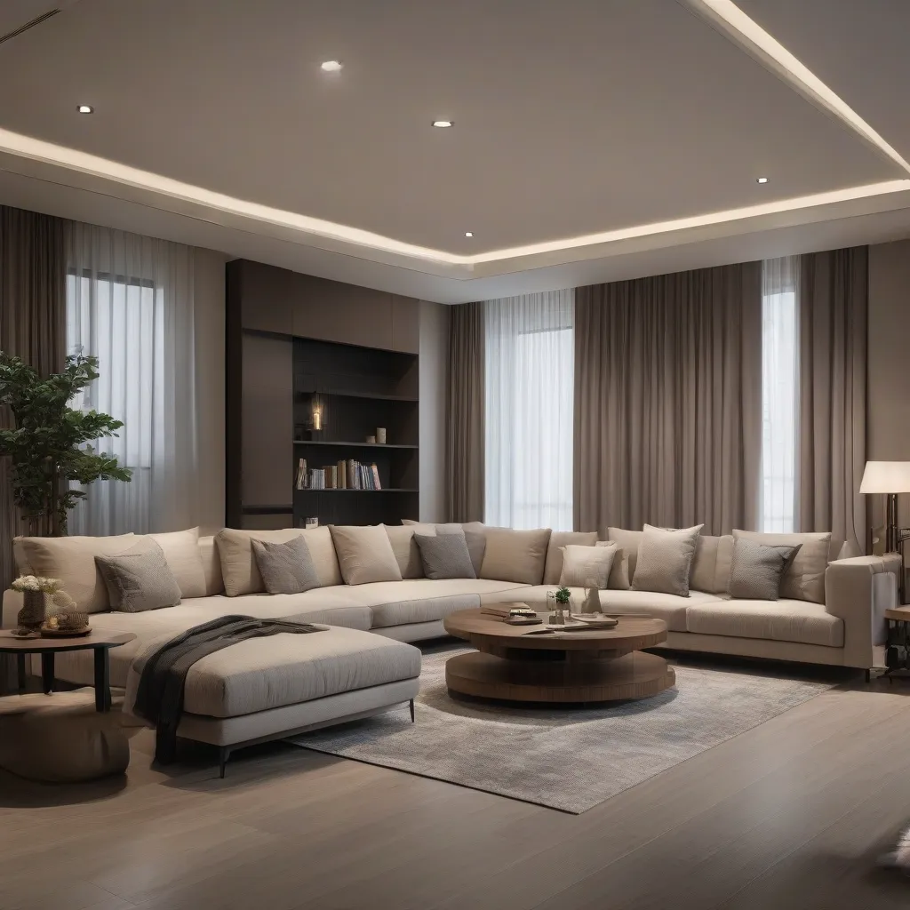 A couple measuring a room and comparing furniture options before making a purchase