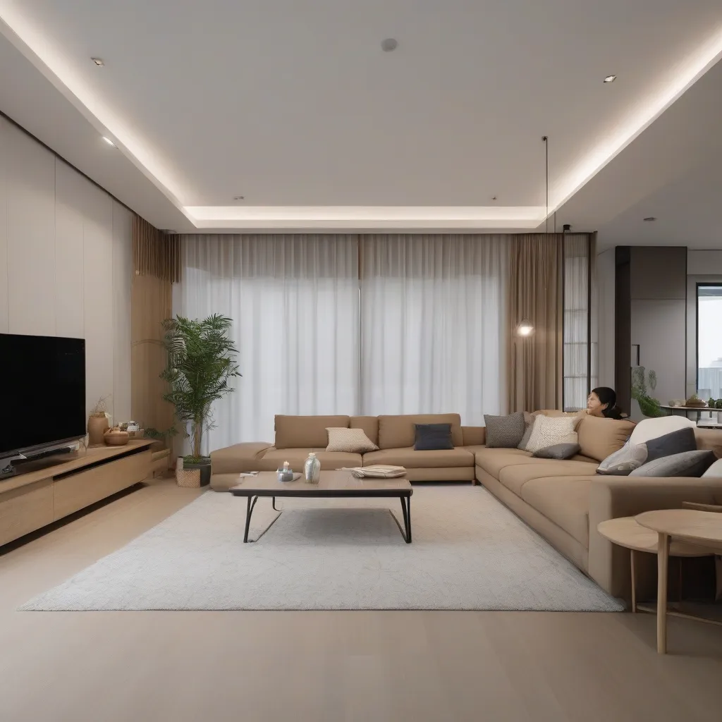 A Singapore living room styled with a mix of Scandinavian, industrial, and minimalist furniture