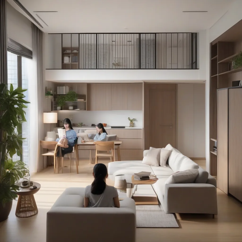 Warm minimalist living room with natural textures reflecting 2026 Singapore design trends