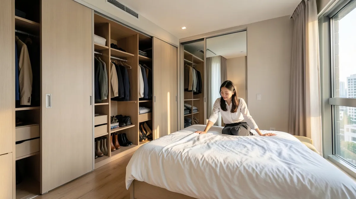 BTO flat storage solutions maximising space with limited built-in closets