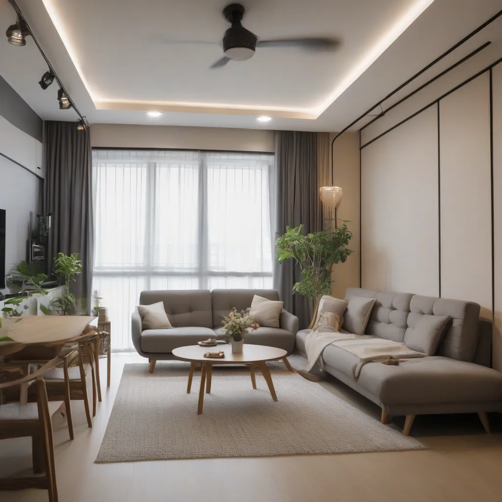 Cozy Singapore living room set up for a relaxed Sunday morning at home