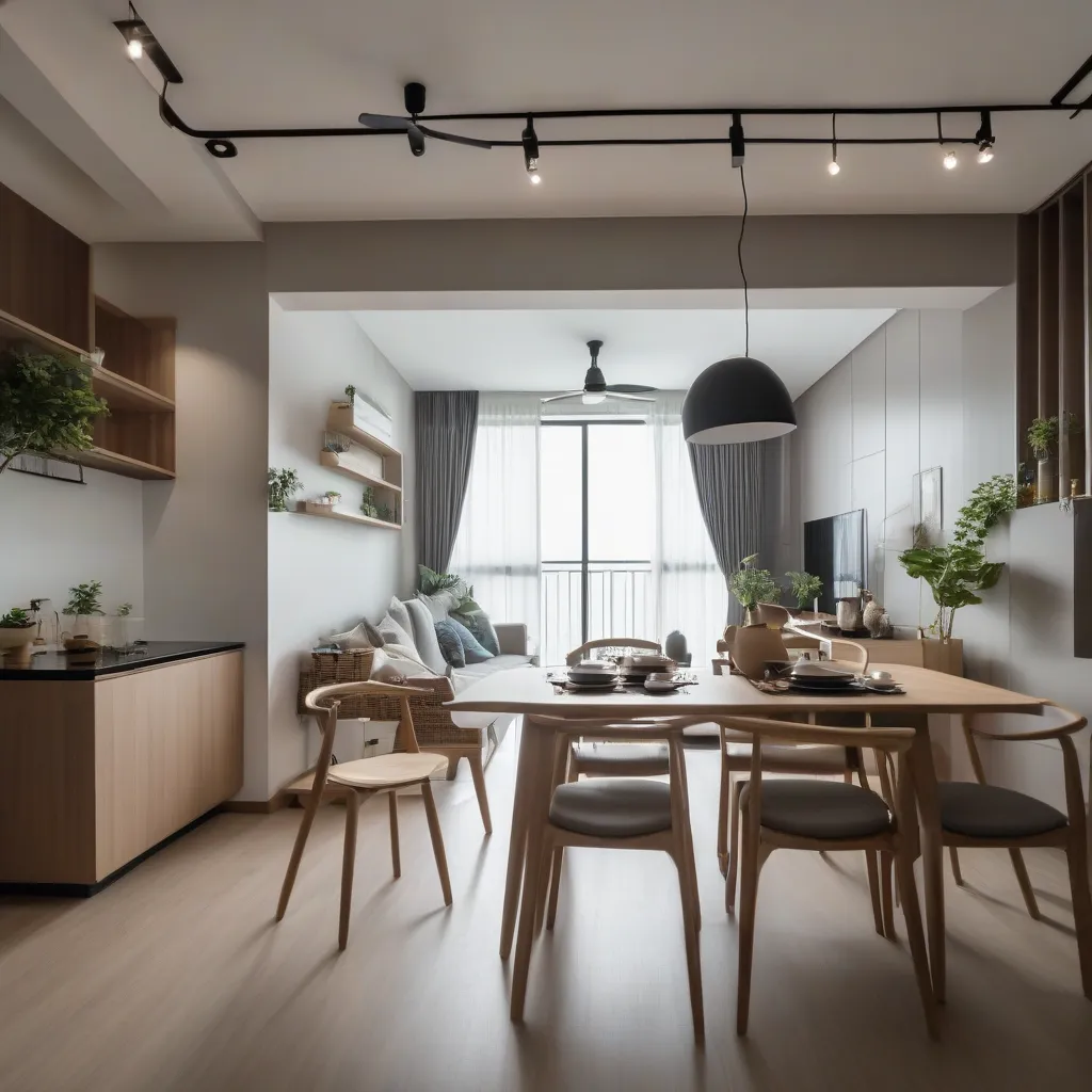 A dining table set for a meal in a Singapore home, showcasing the Nova Furnishing dining collection