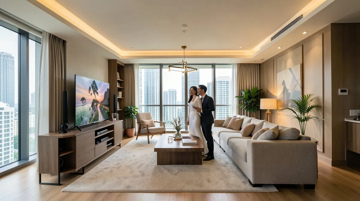 A thoughtfully placed furniture piece completing the layout of a Singapore living space
