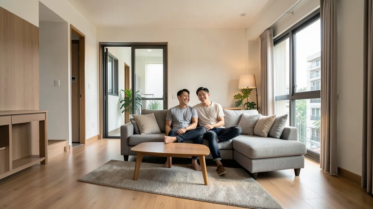 A BTO living room styled with timeless mid-century modern and Scandinavian interior design elements