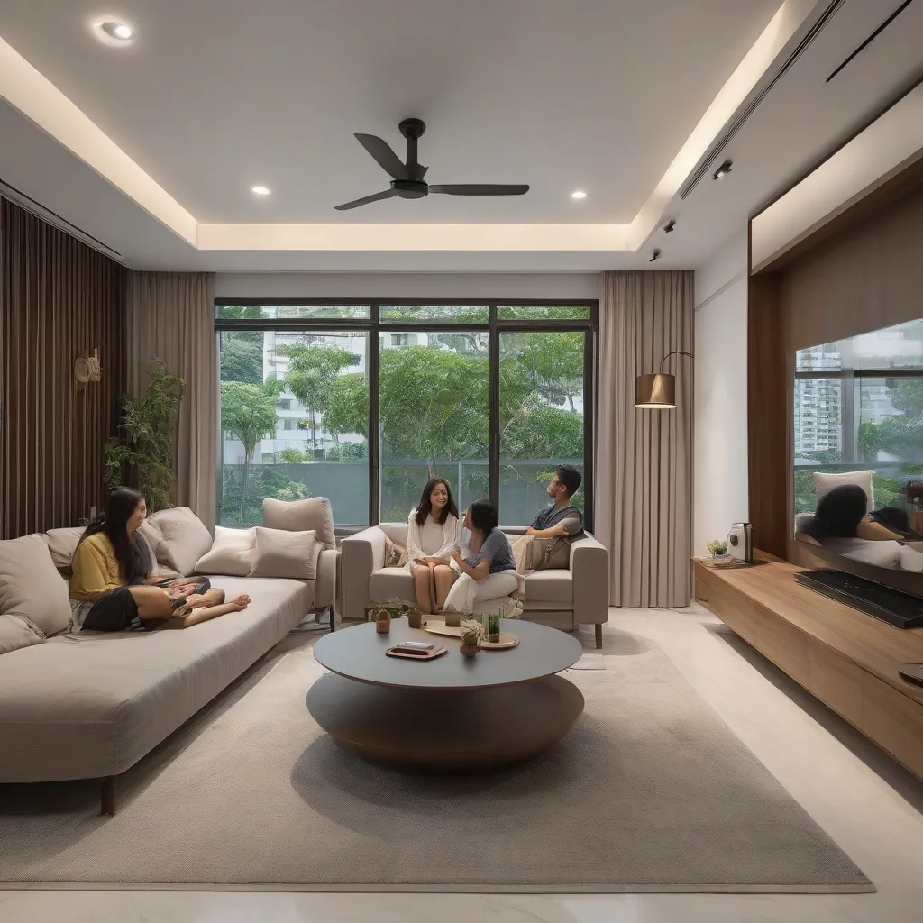 A Nova Furnishing showroom consultant speaking with a customer among furniture displays