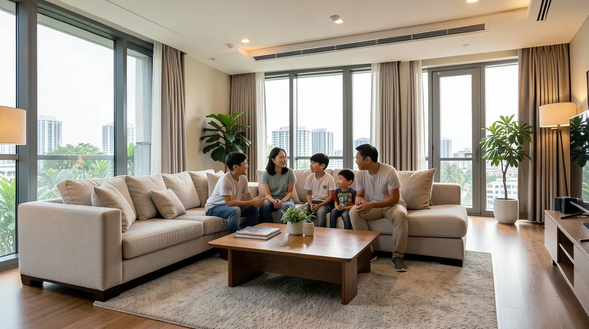 A thoughtfully arranged living room reflecting the homeowner's personal lifestyle and habits