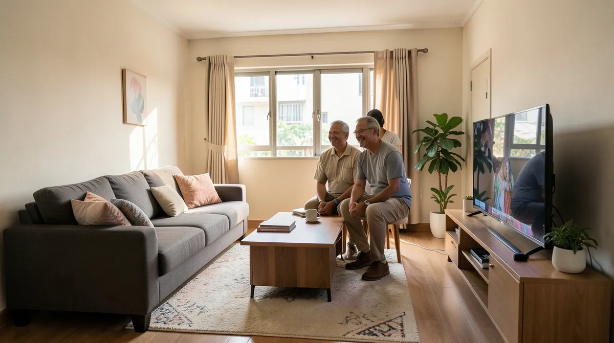Modern Singapore living room furnished with a sofa and coffee table, illustrating a well-planned furniture purchase