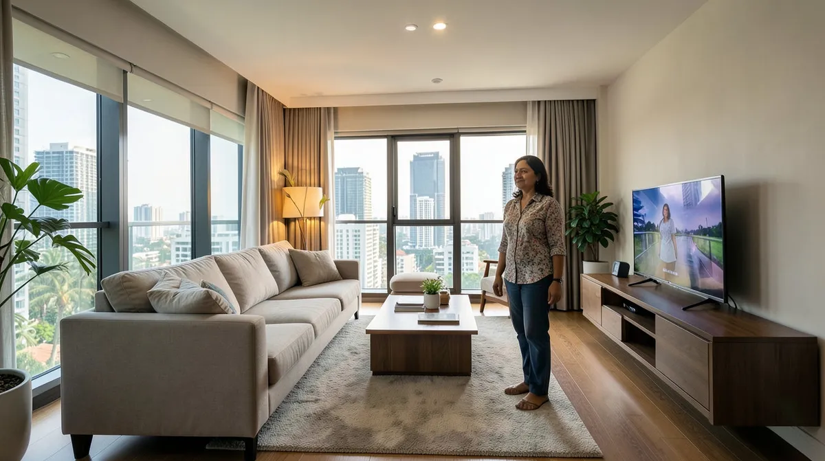 A Singapore family browsing furniture together in a Nova Furnishing showroom