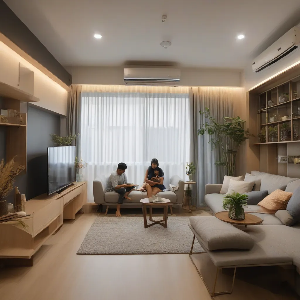 A person comparing an Instagram furniture photo against the real proportions of their Singapore living room