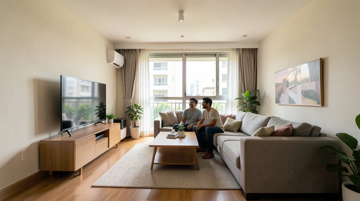 Interior designer presenting furniture options and pricing to a Singapore homeowner