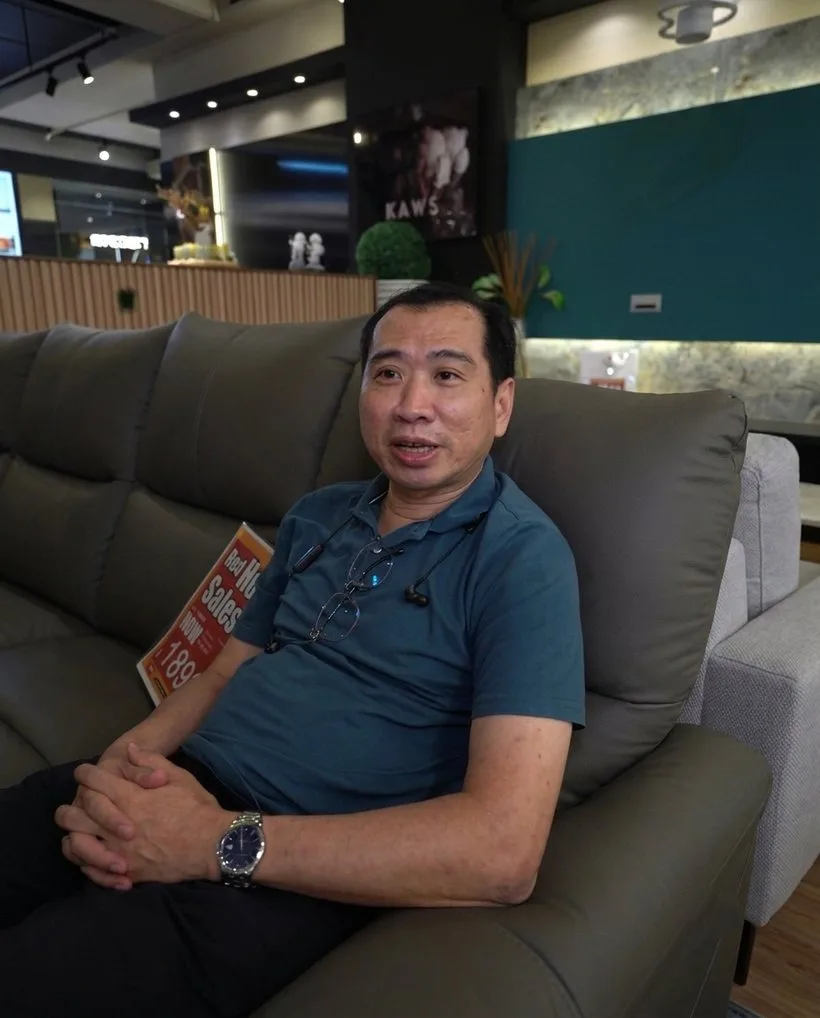 A Nova Furnishing customer browsing the showroom