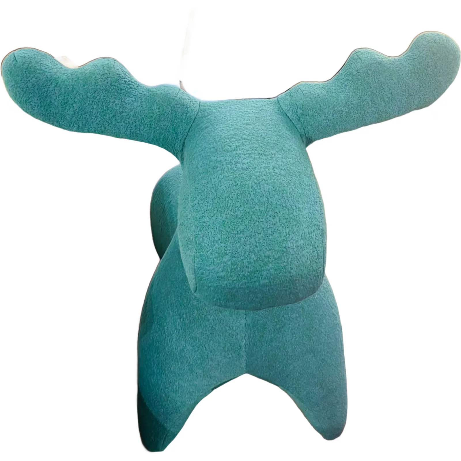 Deer boucle stool with antlers