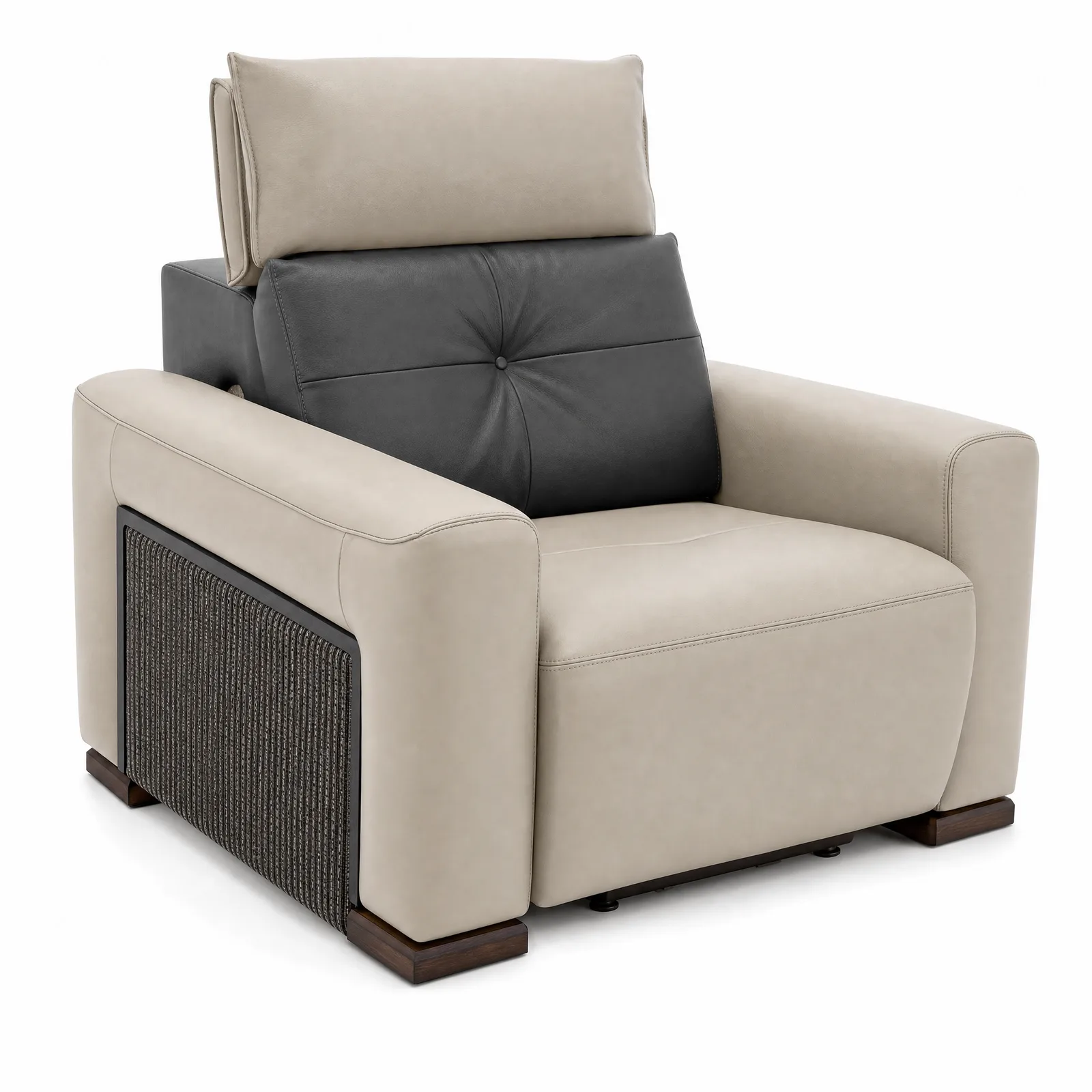 Haarlem Half Leather Recliner Sofa in a bright Singapore living room