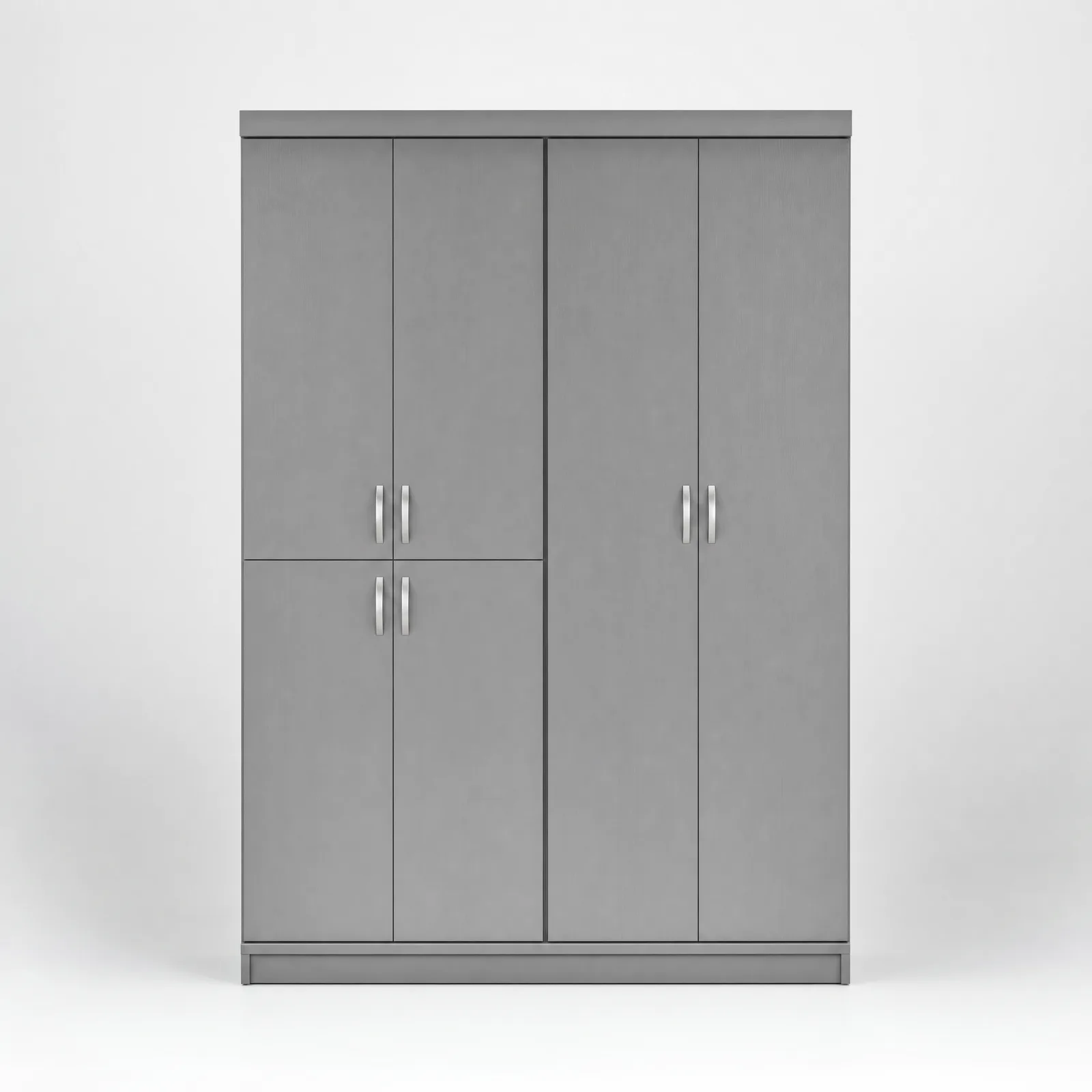 Modern Grey 4-Door Hinge Wardrobe, studio view