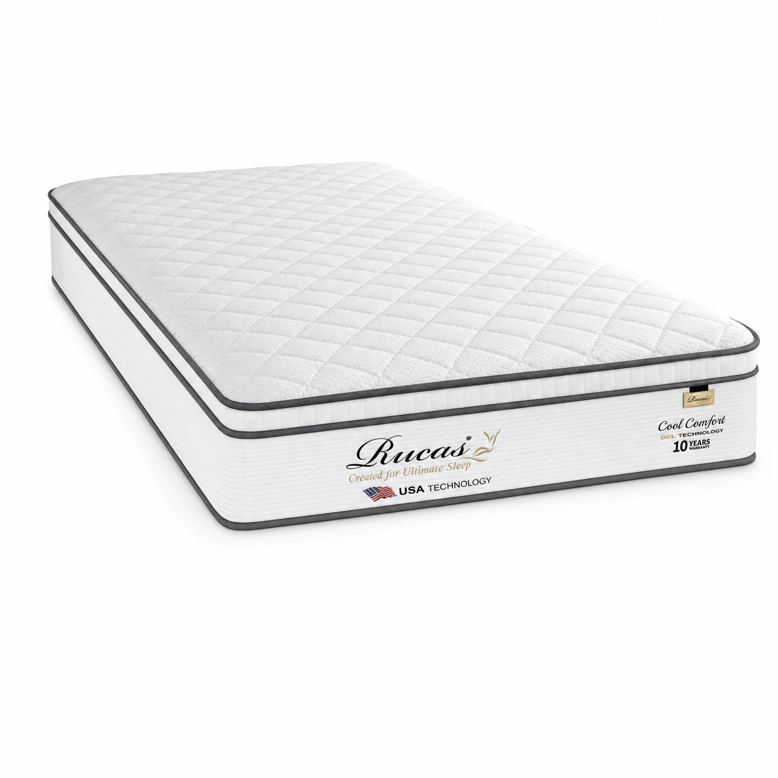 Rucas Cool Comfort Gel Mattress, studio view