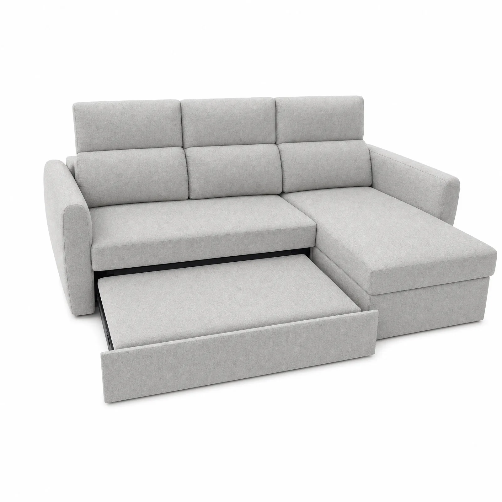 Uppsala Fabric L-Shape Sofa Bed in a bright Singapore living room